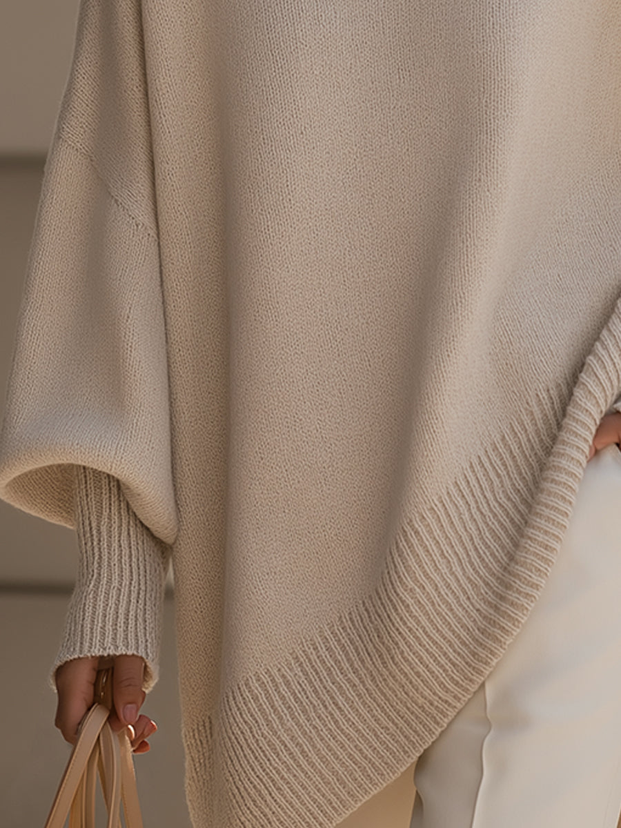 Mona | Przytulny, Przeciętny Sweter Poncho