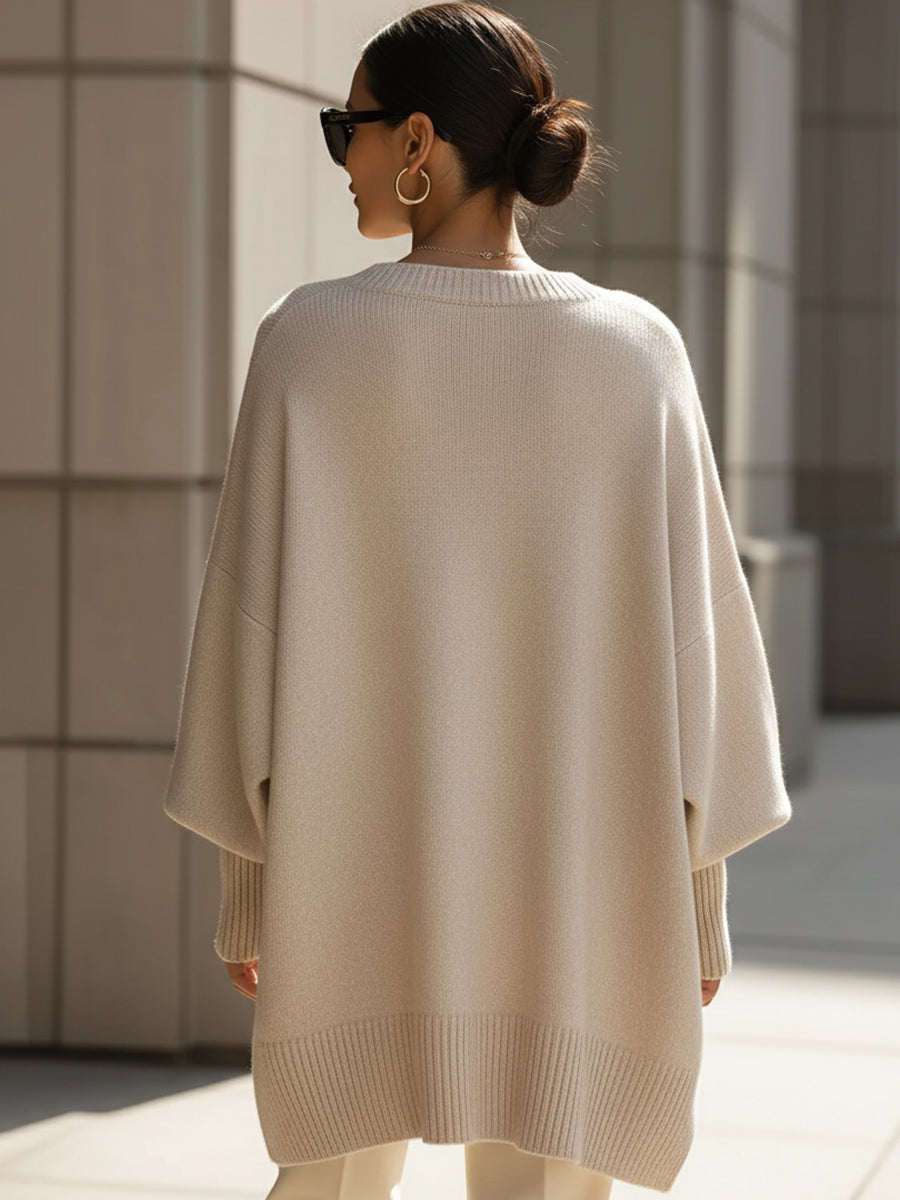 Mona | Przytulny, Przeciętny Sweter Poncho
