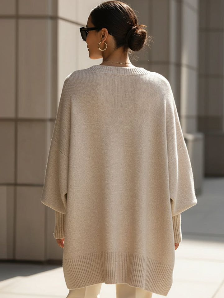 Mona | Przytulny, Przeciętny Sweter Poncho