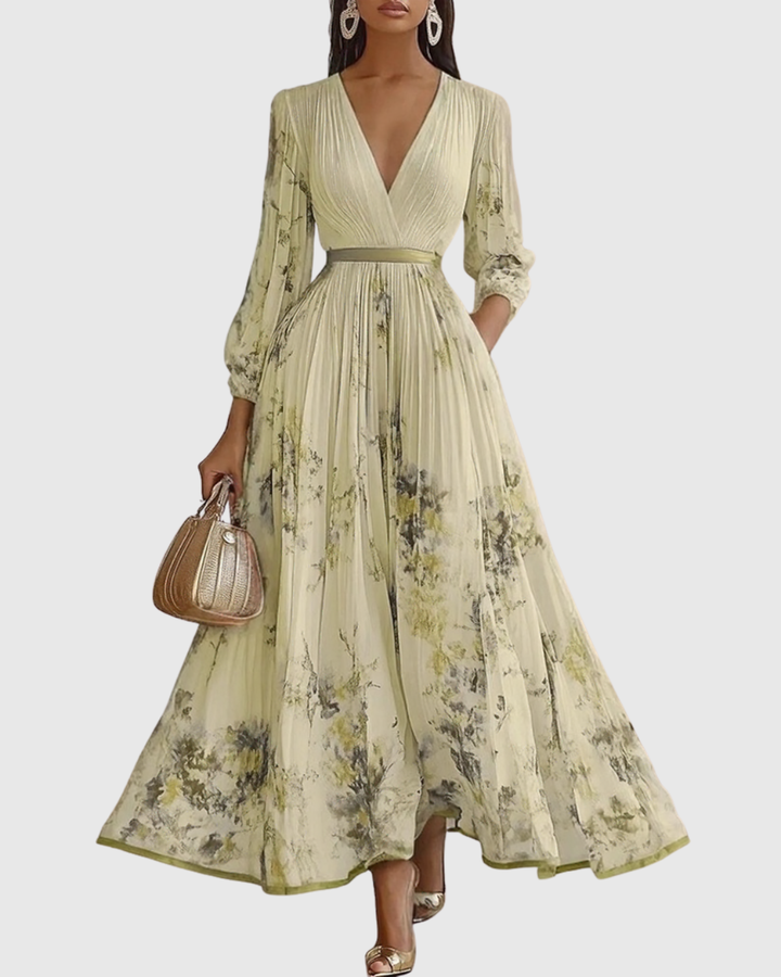Siena™ - Elegancka Maxi Sukienka z Fala