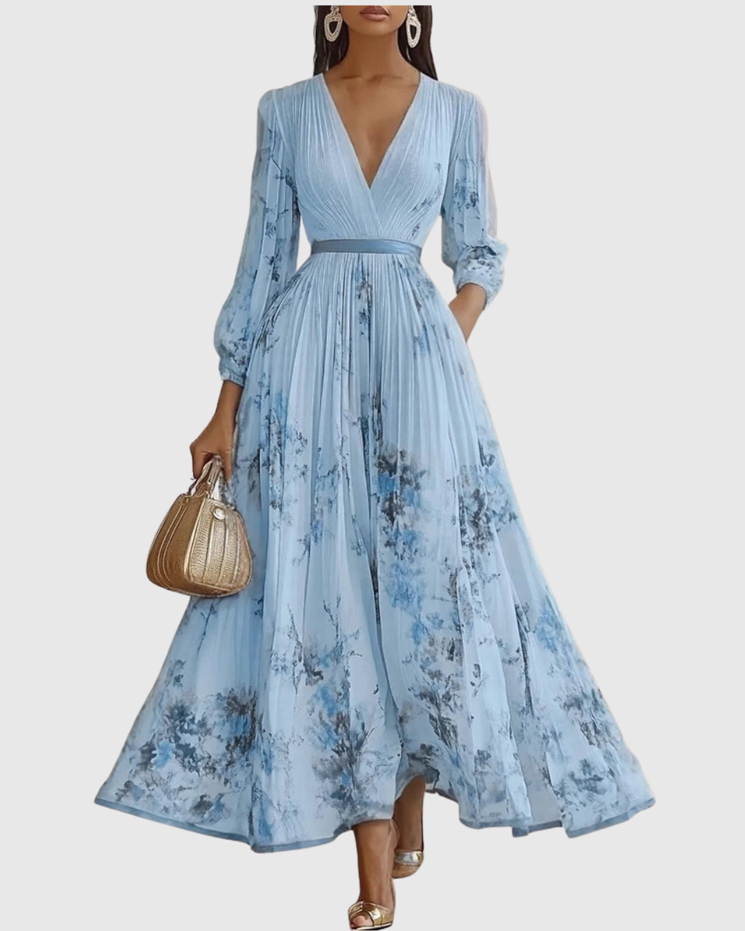 Siena™ - Elegancka Maxi Sukienka z Fala