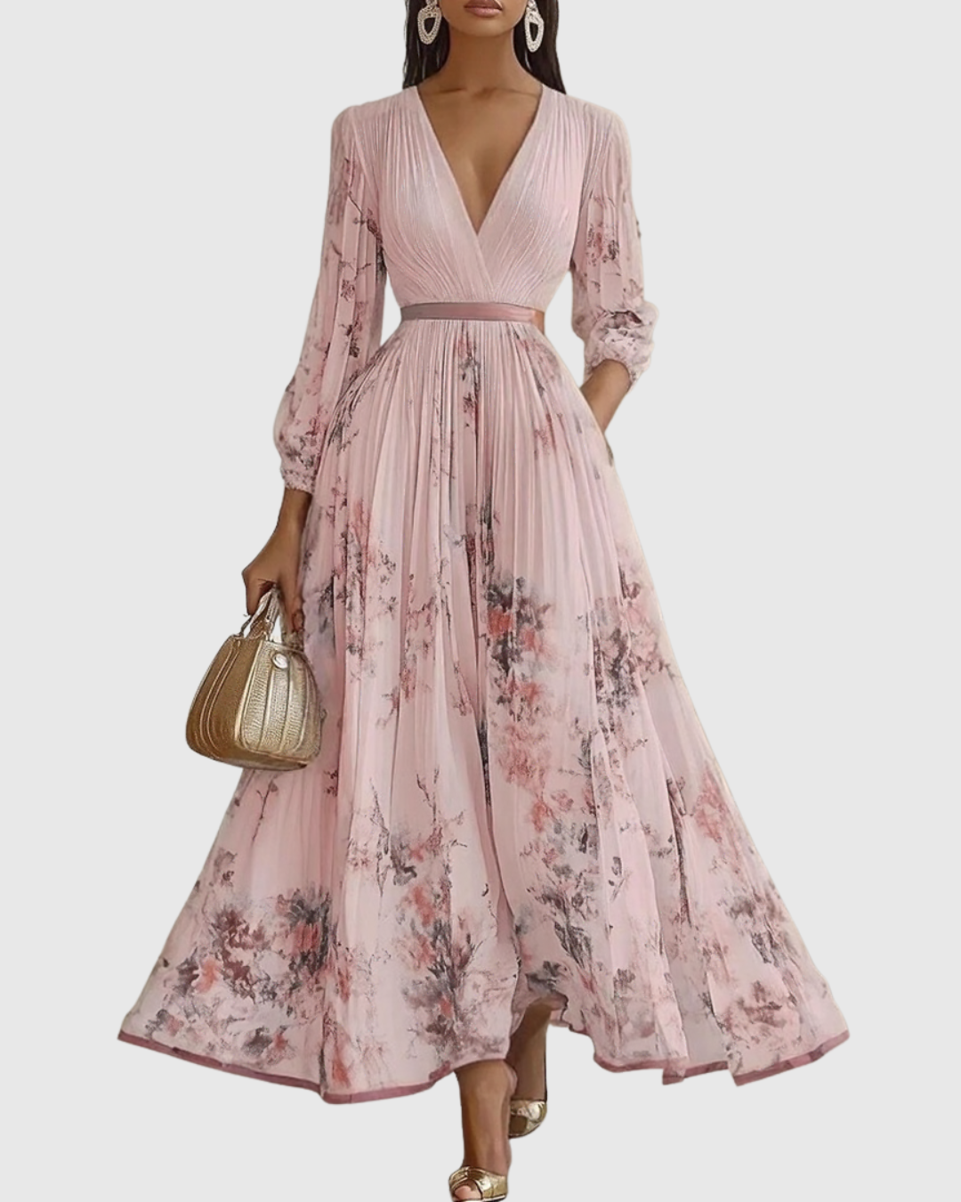 Siena™ - Elegancka Maxi Sukienka z Fala
