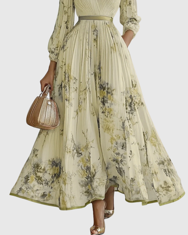 Siena™ - Elegancka Maxi Sukienka z Fala