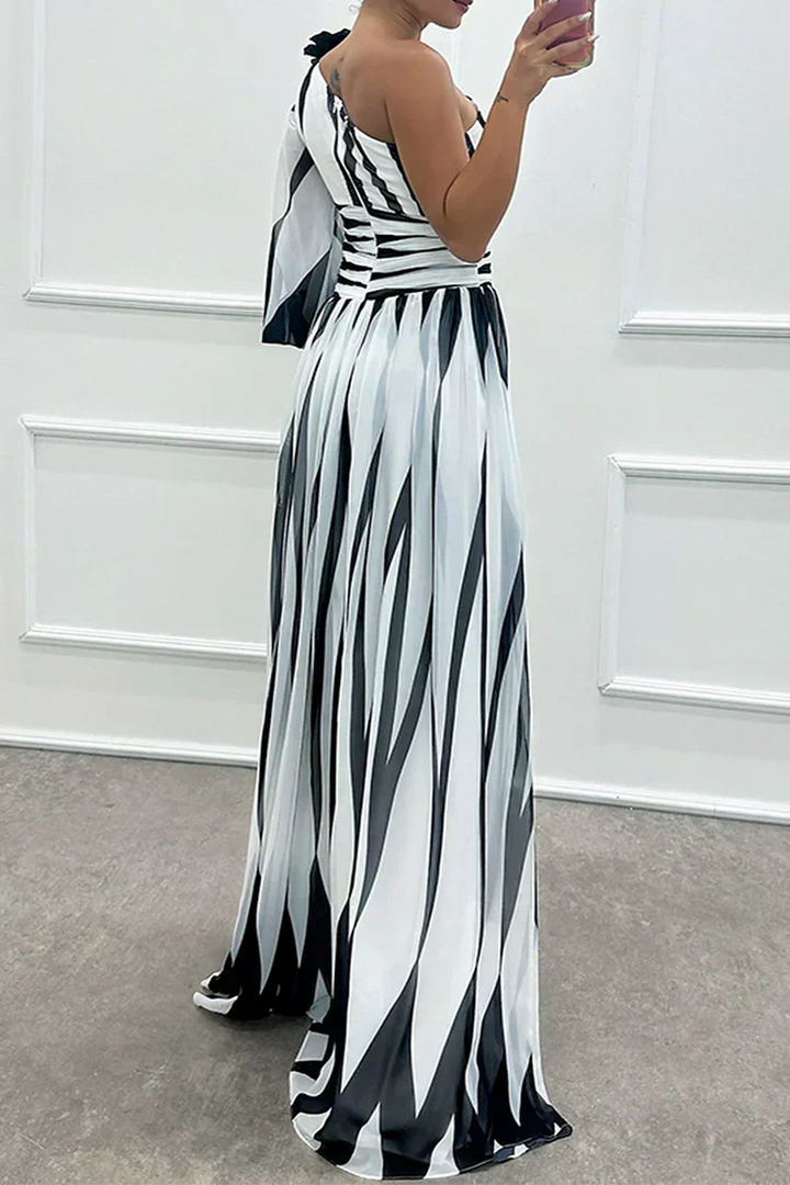 Fenna™ - Elegancka Długa Sukienka z Jednym Ramiączkiem