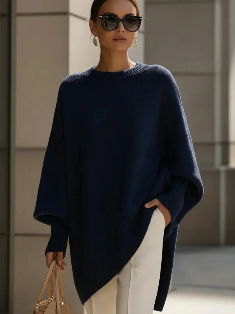 Mona | Przytulny, Przeciętny Sweter Poncho