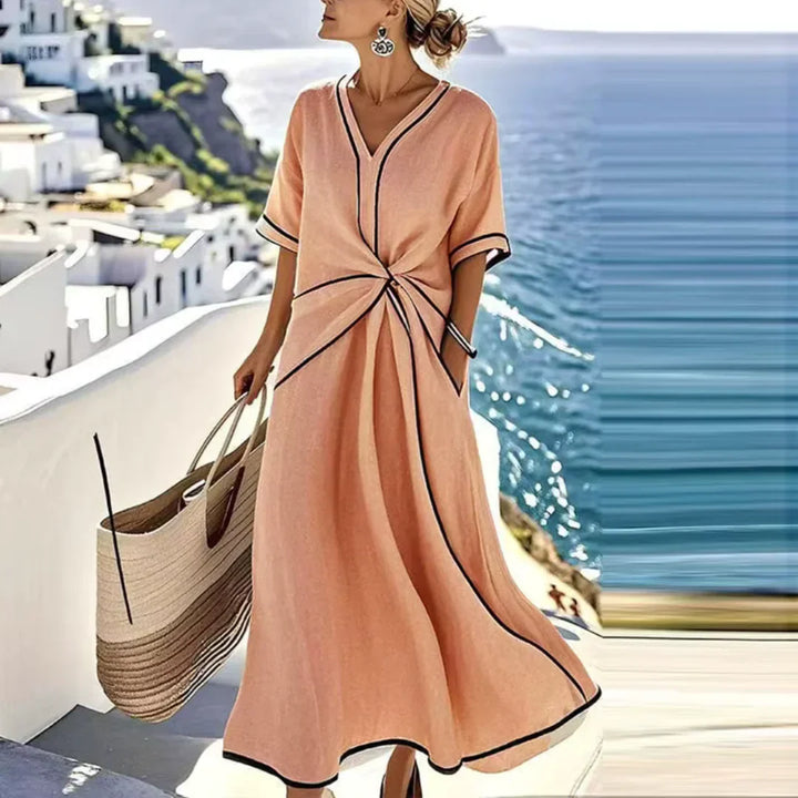 Athena™ - Elegancka, podkreślająca sylwetkę letnia sukienka maxi