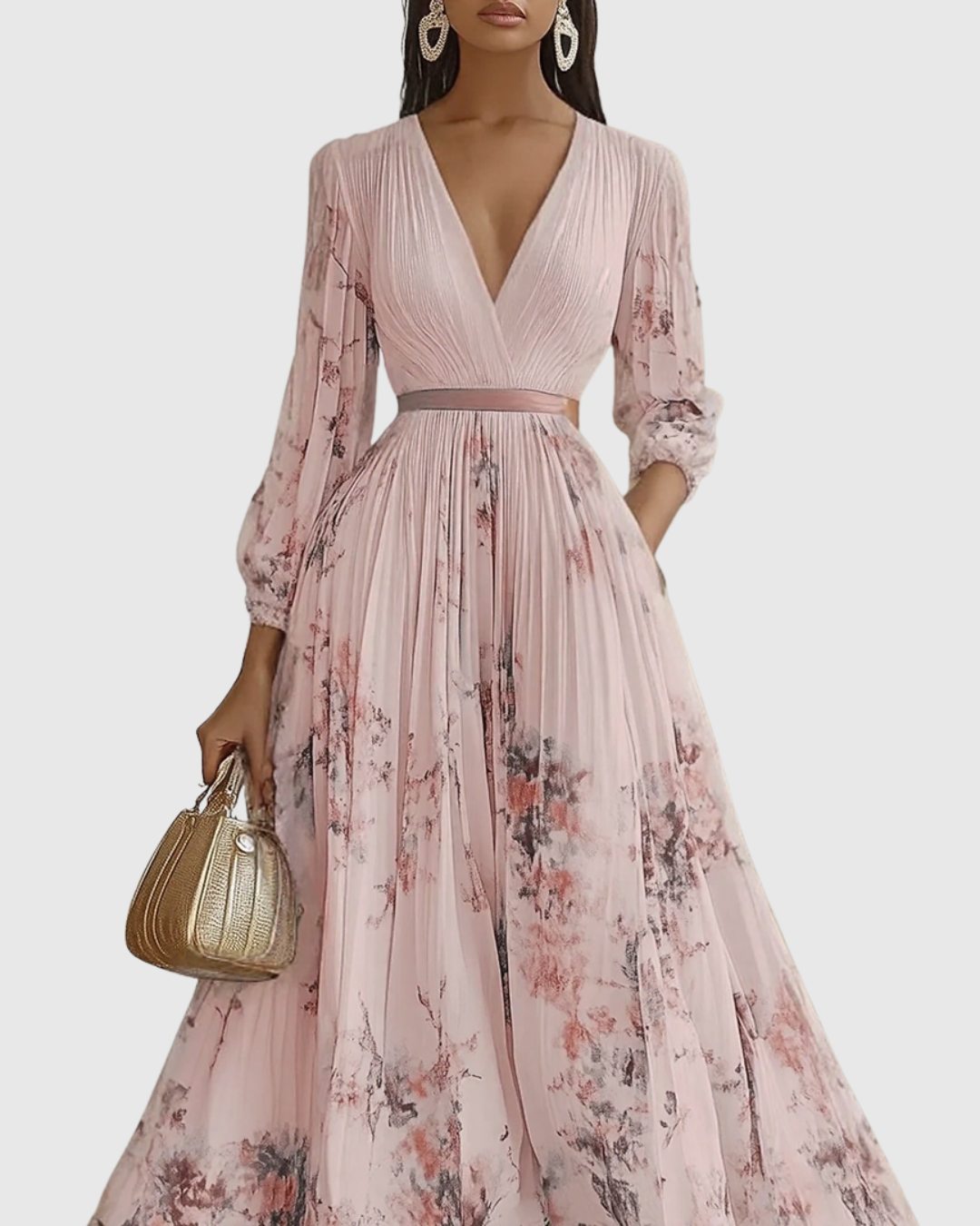 Siena™ - Elegancka Maxi Sukienka z Fala