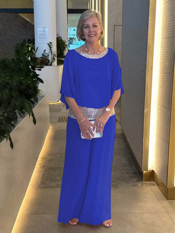 Mireya | Elegancki Zestaw Wieczorowy z Szerokimi Nogawkami