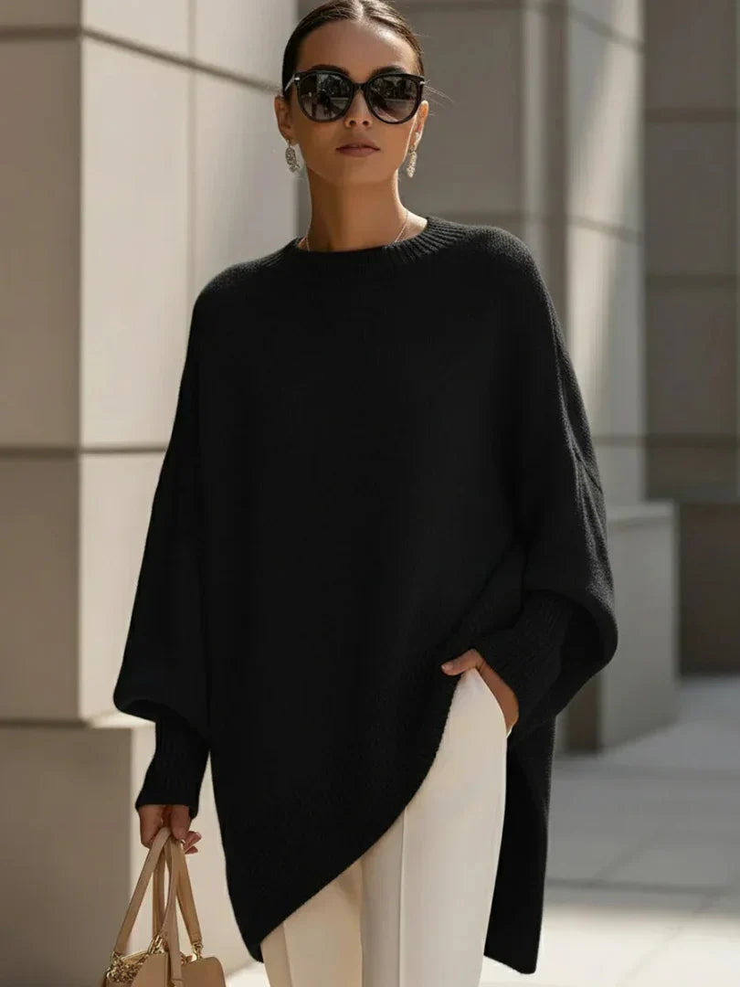 Mona | Przytulny, Przeciętny Sweter Poncho