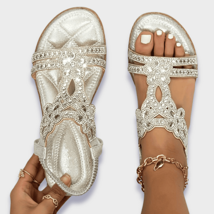 Elżbieta - Ortopedyczne sandały boho wykonane z materiału premium