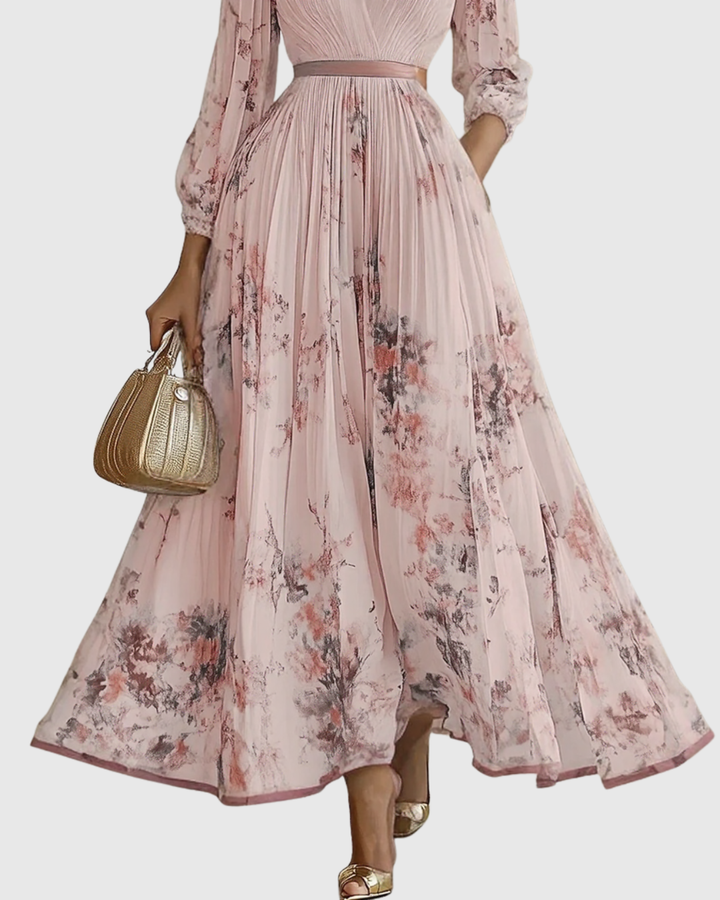 Siena™ - Elegancka Maxi Sukienka z Fala