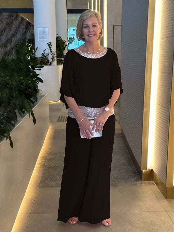 Mireya | Elegancki Zestaw Wieczorowy z Szerokimi Nogawkami