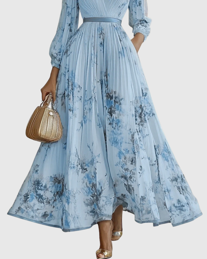 Siena™ - Elegancka Maxi Sukienka z Fala