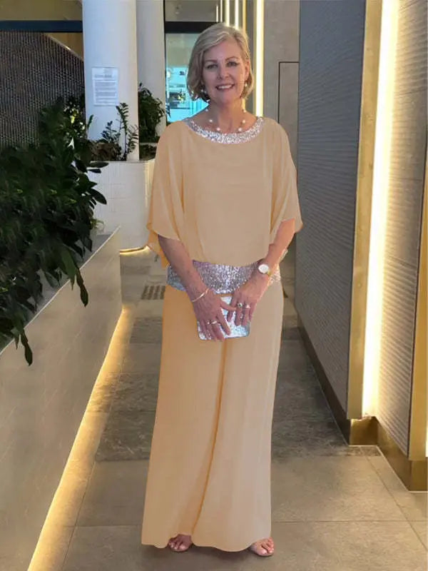 Mireya | Elegancki Zestaw Wieczorowy z Szerokimi Nogawkami