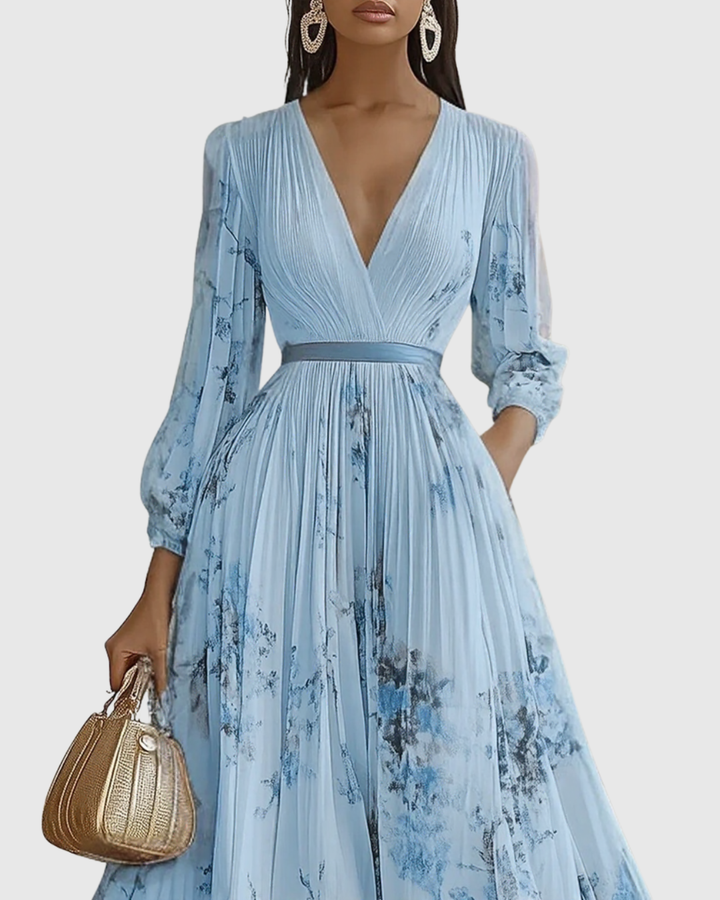 Siena™ - Elegancka Maxi Sukienka z Fala