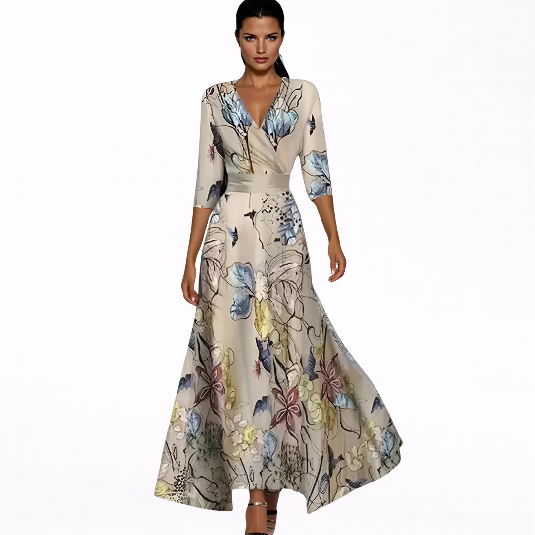 Emilia | Elegancka Sukienka Maxi w Kwiaty