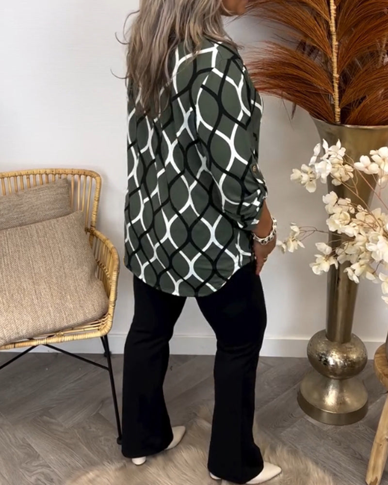 Lenoria – Luźna bluzka z eleganckim wzorem
