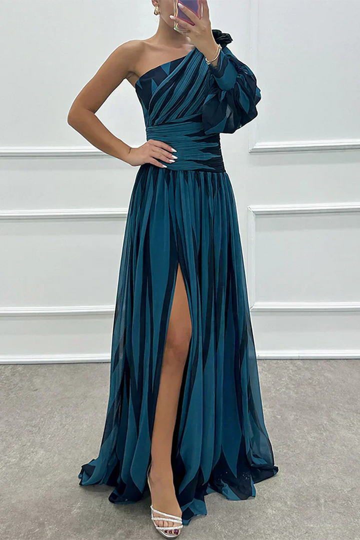Fenna™ - Elegancka Długa Sukienka z Jednym Ramiączkiem