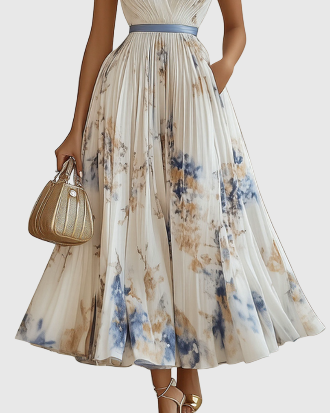 Siena™ - Elegancka Maxi Sukienka z Fala