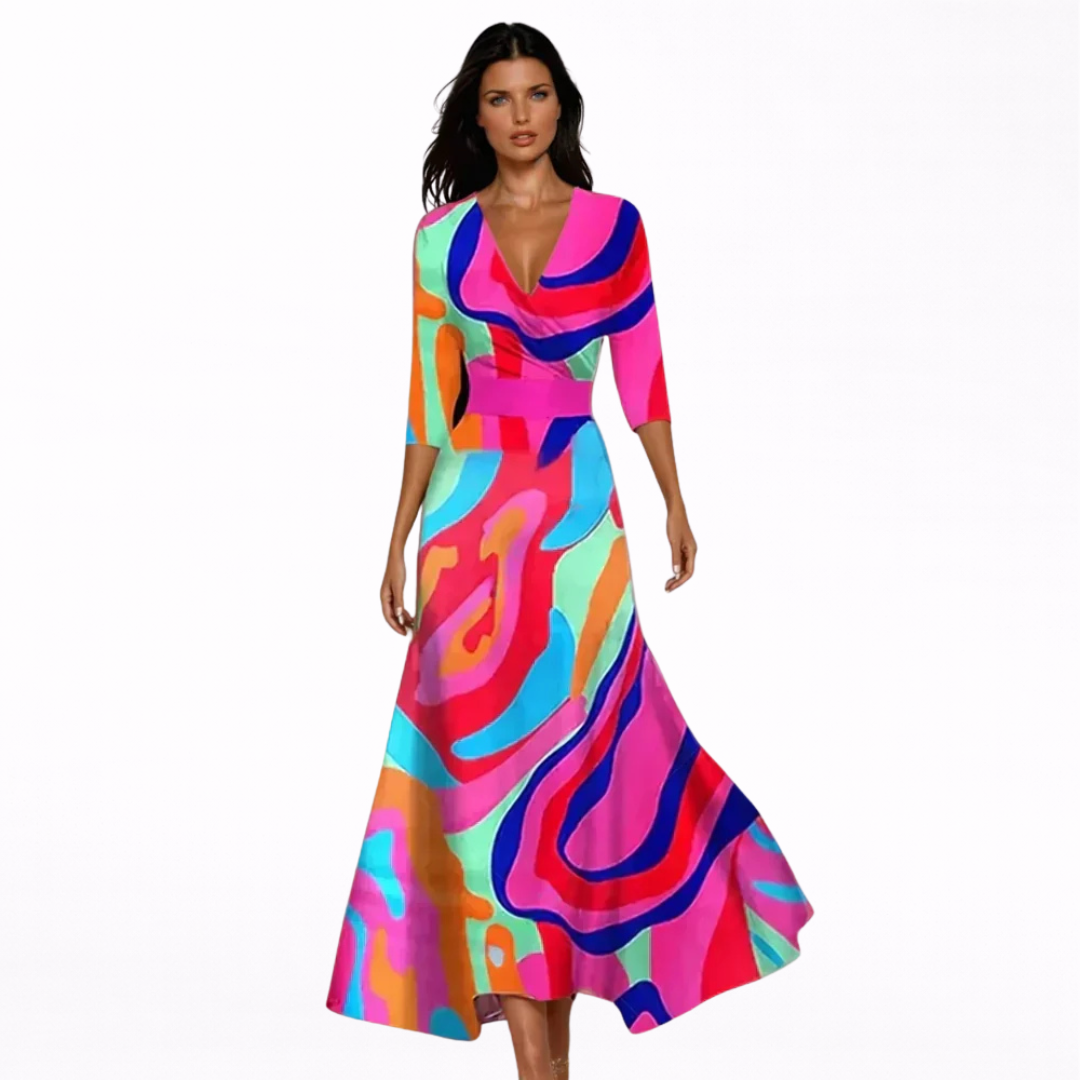 Emilia | Elegancka Sukienka Maxi w Kwiaty