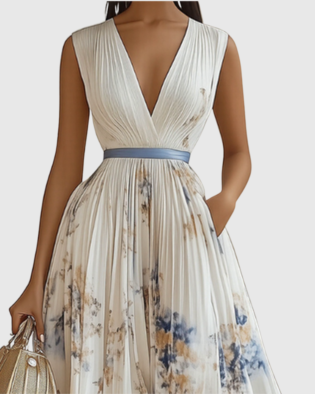 Siena™ - Elegancka Maxi Sukienka z Fala