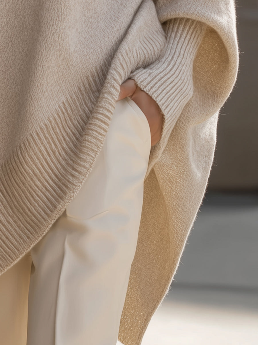 Mona | Przytulny, Przeciętny Sweter Poncho