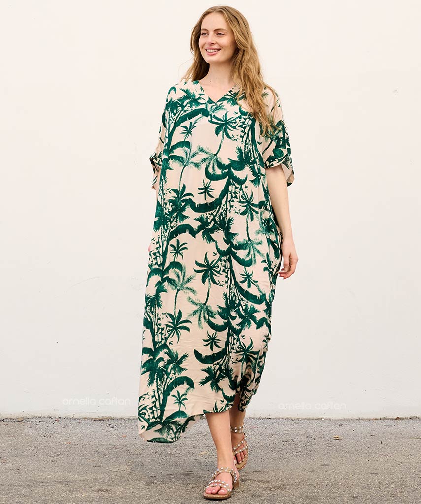 Orla - Sukienka typu kaftan z kieszeniami do noszenia na co dzień