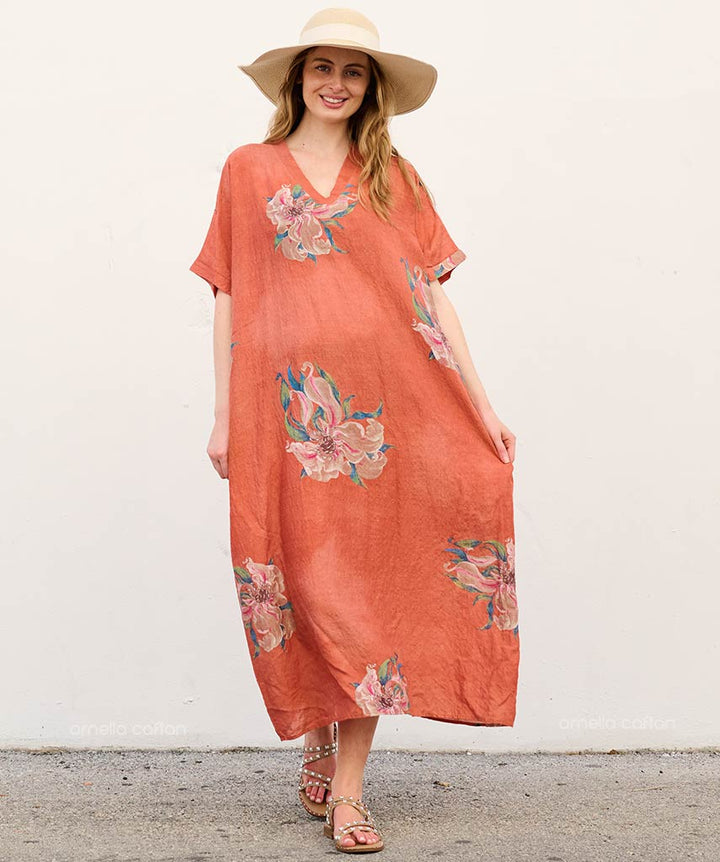 Liva - Sukienka typu kaftan z kieszeniami do noszenia na co dzień