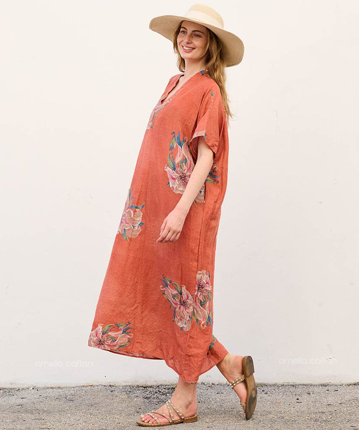 Liva - Sukienka typu kaftan z kieszeniami do noszenia na co dzień