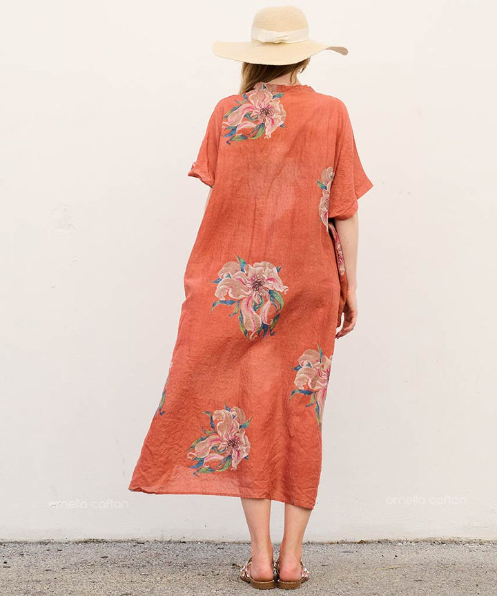 Liva - Sukienka typu kaftan z kieszeniami do noszenia na co dzień