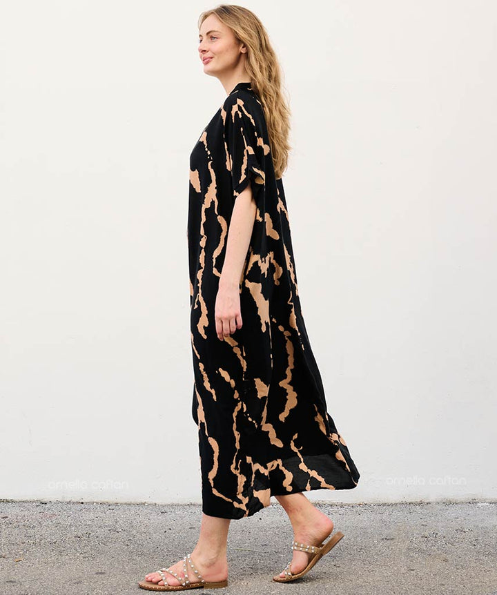 Sela - Sukienka typu kaftan z kieszeniami do noszenia na co dzień