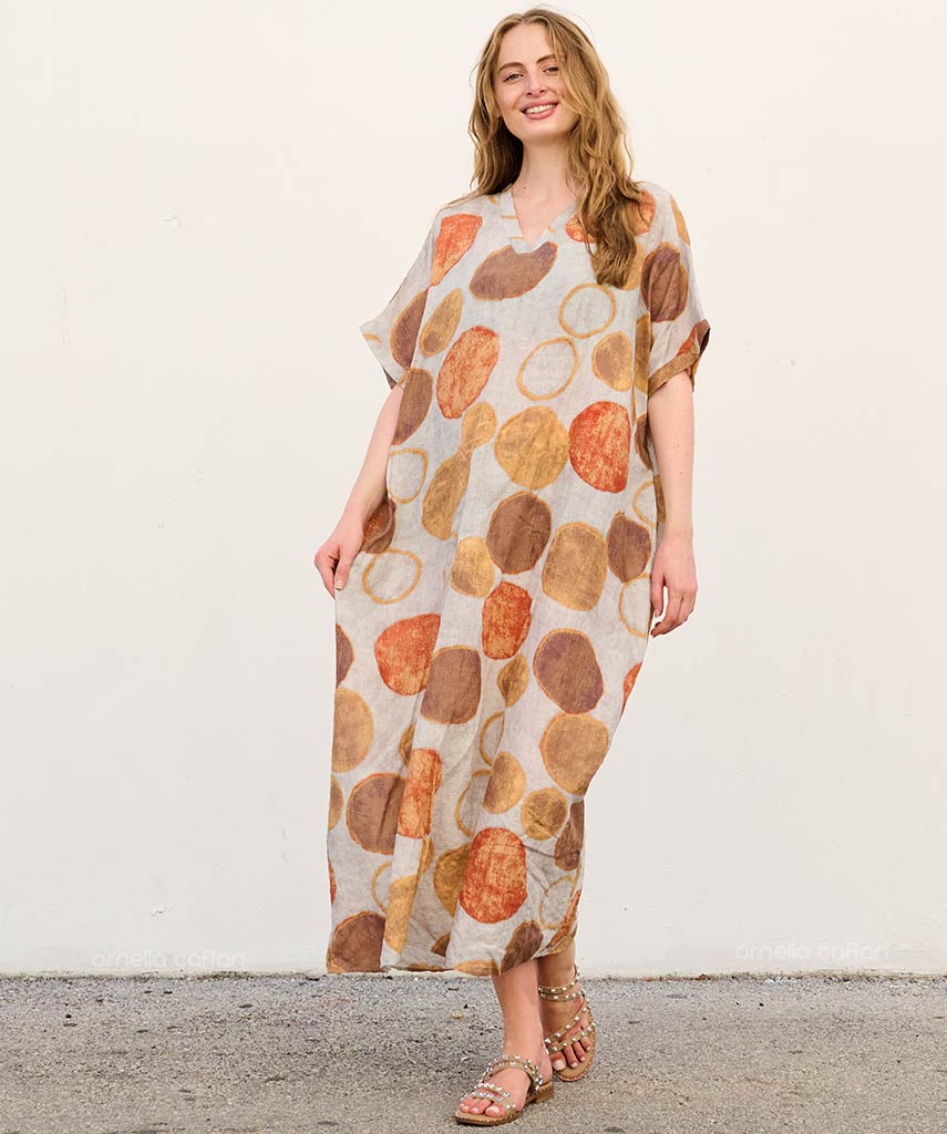 Nola - Sukienka typu kaftan z kieszeniami do noszenia na co dzień