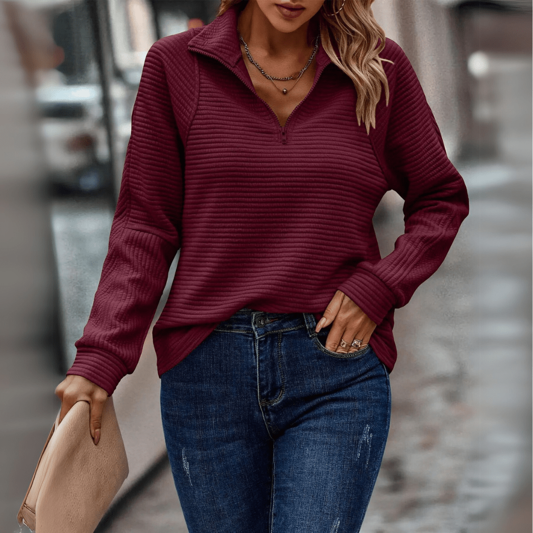 Tomira – Elegancki sweter z zamkiem