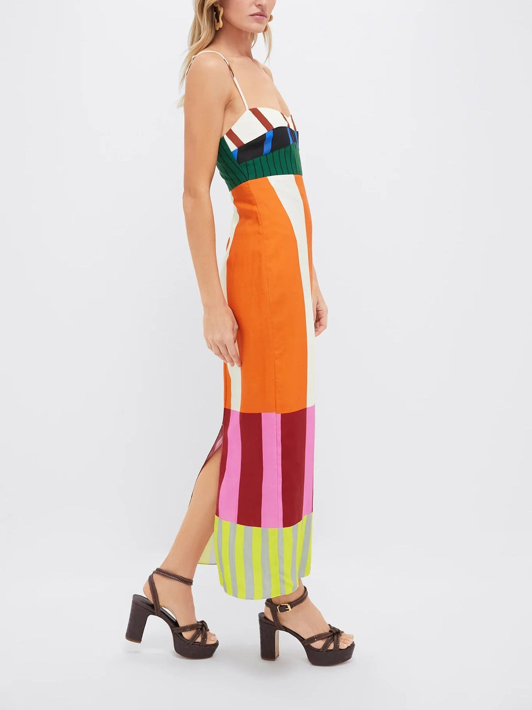 Paloma | Maxi Sukienka Kolorowa w Paski