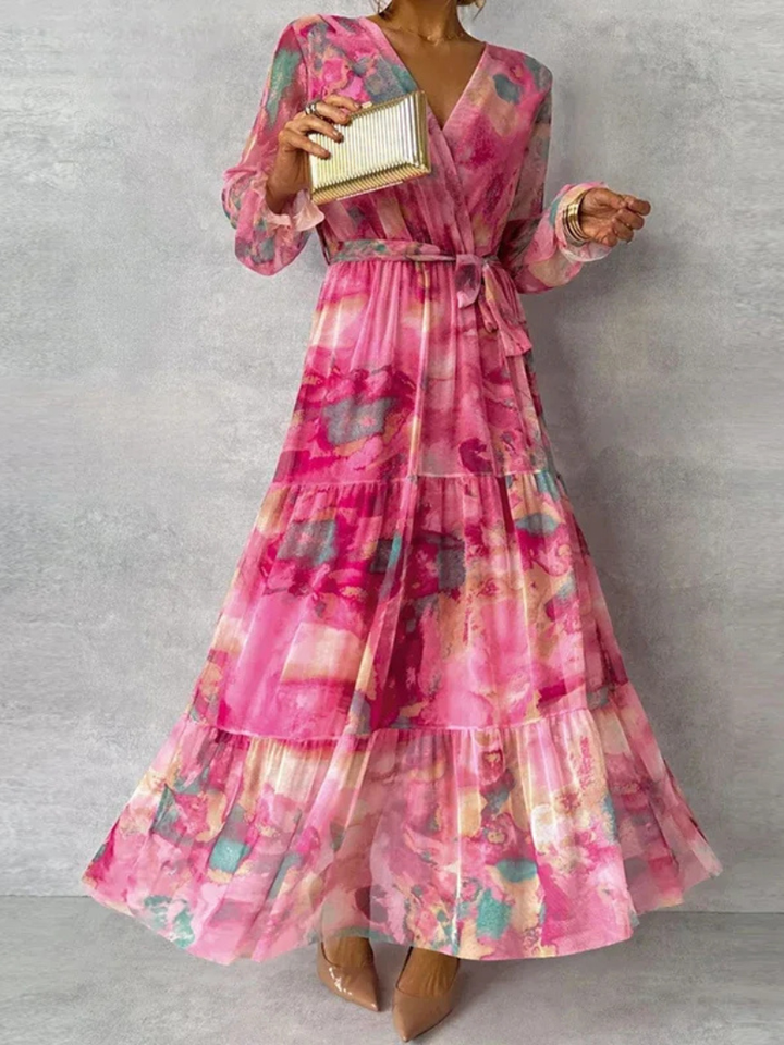 Sophie | Elegancka Kwiatowa Sukienka Maxi dla Gości Weselnych