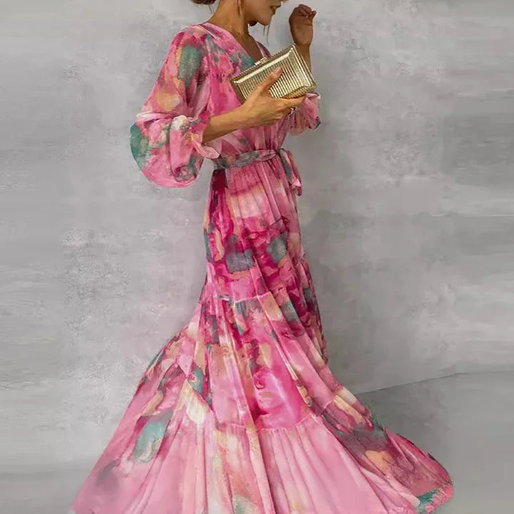 Sophie | Elegancka Kwiatowa Sukienka Maxi dla Gości Weselnych