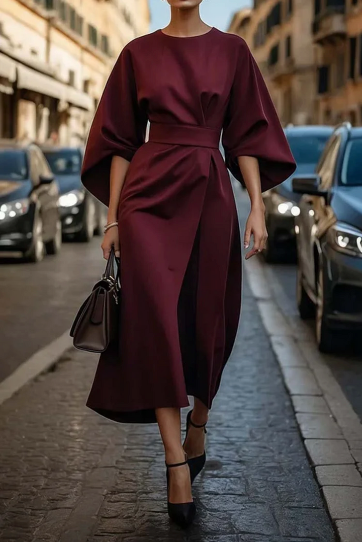 Maya™ | Elegancka Sukienka z Rękawami w Kształcie Lampionu