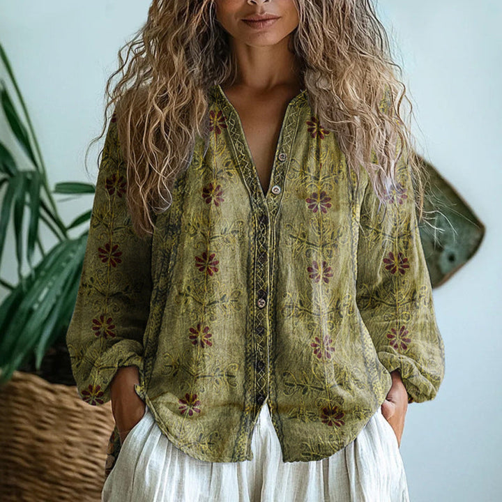 Zofira – Bluzka w liście vintage