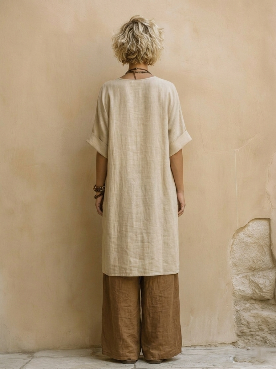 Suzanne | Boho Szerokie Spodnie Letni Zestaw