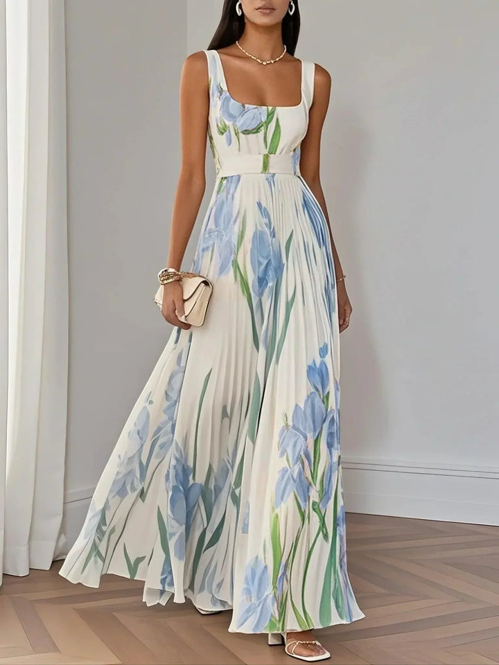Yara™ - Sukienka Maxi z Plisowanego Chiffonu