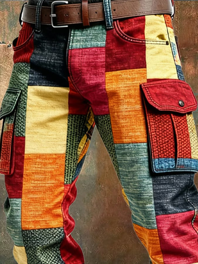Brenvick – Spodnie cargo patchworkowe